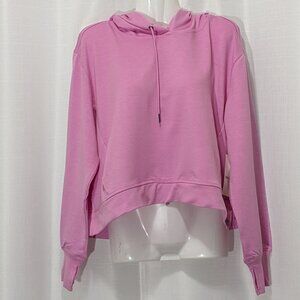 New Nine West Active Long Sleeve Pink Activewear Shirt W/Hoodie ~ Large